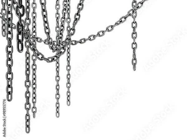 Obraz hanging chains, isolated on white background