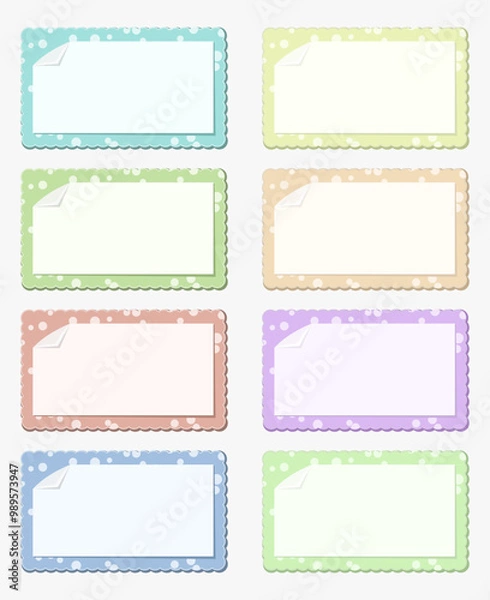 Fototapeta Set stickers rectangular label color vector isolated illustration