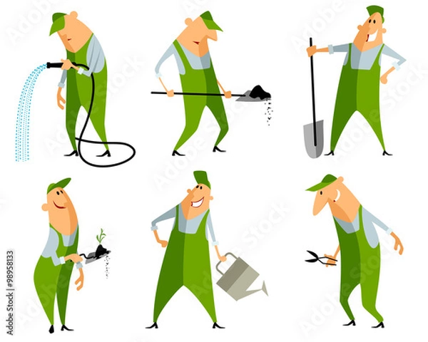 Obraz Six gardeners set