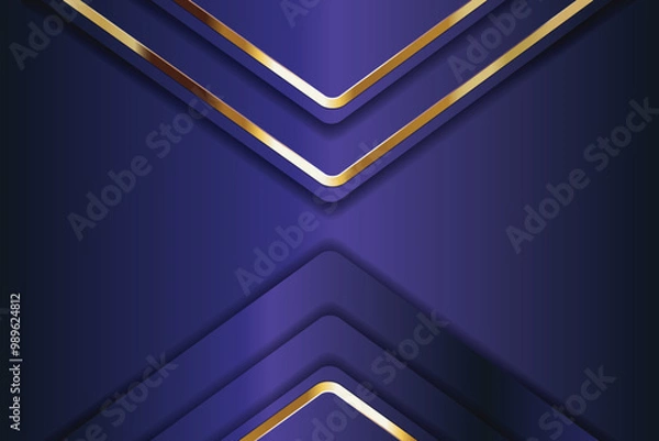 Fototapeta Abstract purple and gold geometric background with gradient.
