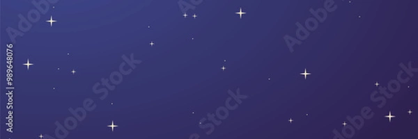 Obraz Night sky with sparkling stars on a dark blue background.