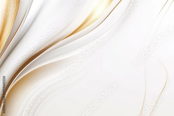 Fototapeta Free plain white background with gold wave