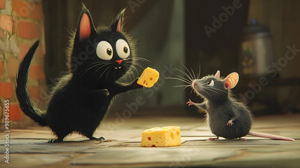 Fototapeta mouse with cheese