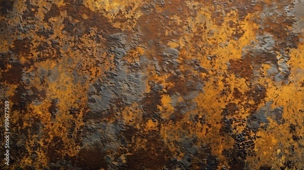 Fototapeta Rust steel plate metal detail texture with focussed rough and corroded metal surface red geometric pattern background. Generative AI