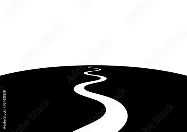 Obraz 大地と道のシルエット