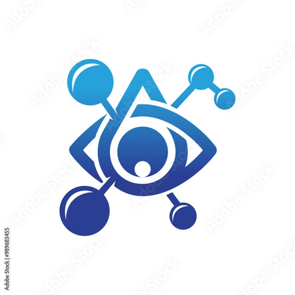 Fototapeta Modern logo design for the chemical eye drop which is included in the body organs.