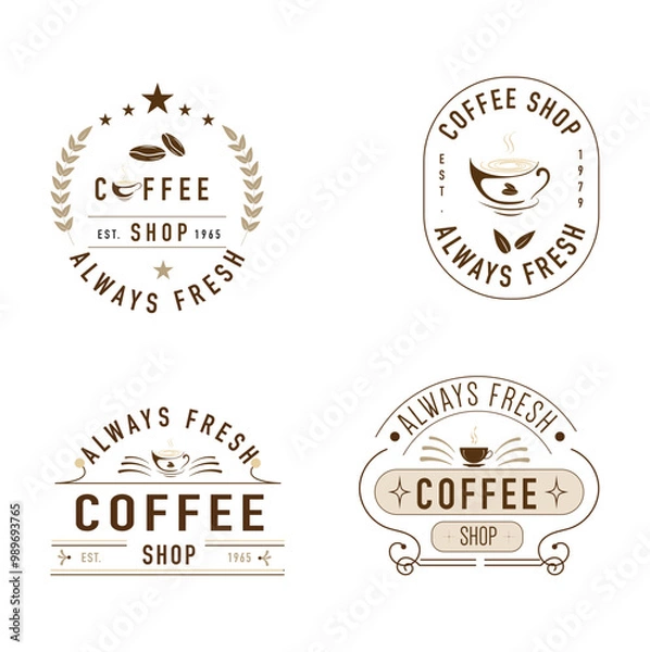 Obraz Ornate vintage frames, labels, scroll and logo coffee Classic .