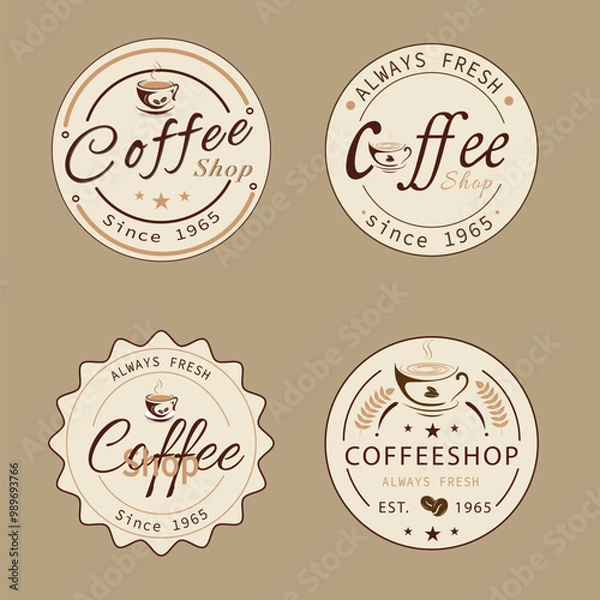 Obraz Ornate vintage frames, labels, scroll and logo coffee Classic .