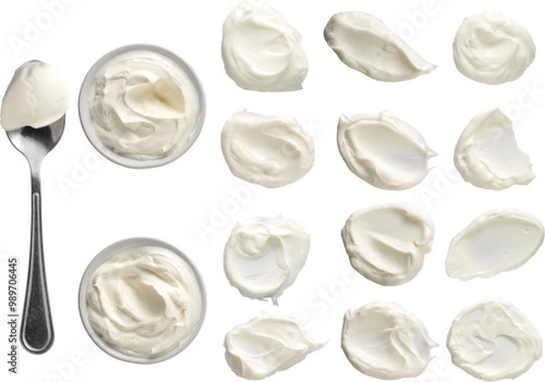 Fototapeta Yogurt collection - Ready to use Premium PNG Cutout isolated image.