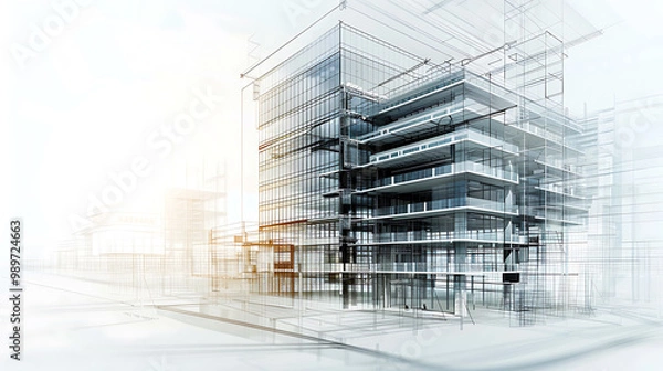 Fototapeta building blueprint