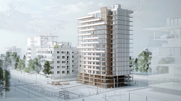 Fototapeta building blueprint