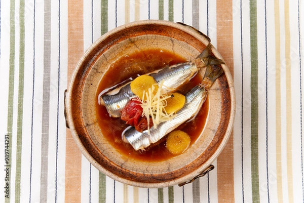 Obraz 鰯の梅昆布煮を土鍋で作る