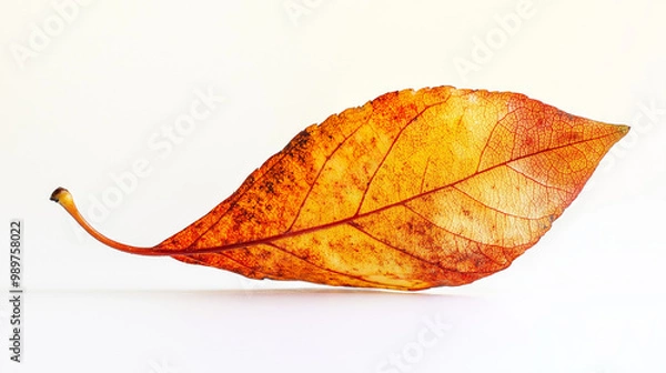 Fototapeta autumn leaf isolated on white