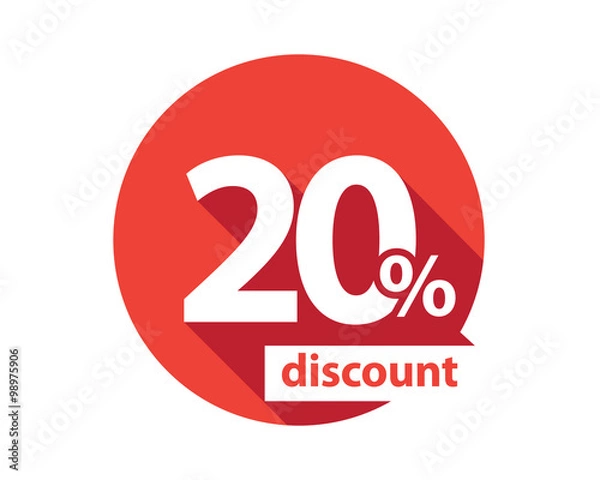 Obraz 20% zniżki w czerwonym kółku