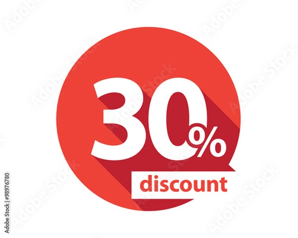 Fototapeta 30 procent zniżki w czerwonym kółku
