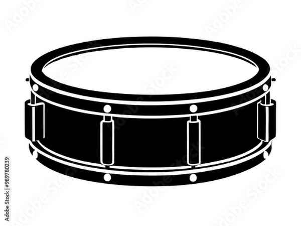 Obraz A snare drum silhouette vector,white background