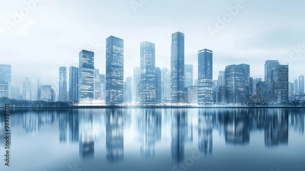 Fototapeta Cityscape buildings architecture various ideas and concepts. Ai generated