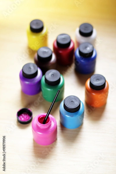 Obraz Farby na stole