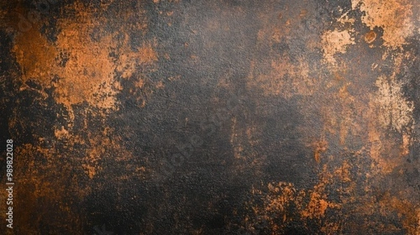 Obraz Effect background black dark texture rusty bronze copper grunge old rusteaten paper vintage wall aged brown antique textured dirty grimy design art wallpaper