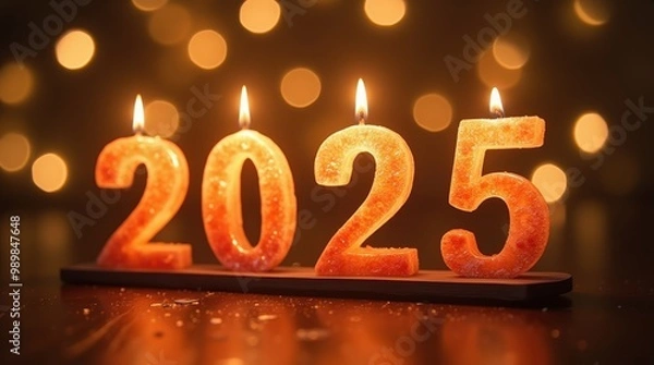 Fototapeta New Year numbers in the form of candles