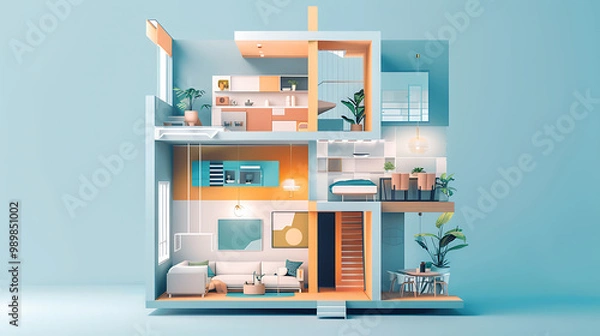 Fototapeta 3d render house exterior