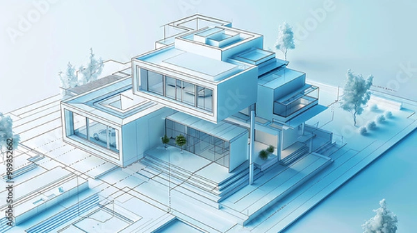 Fototapeta 3d render house exterior