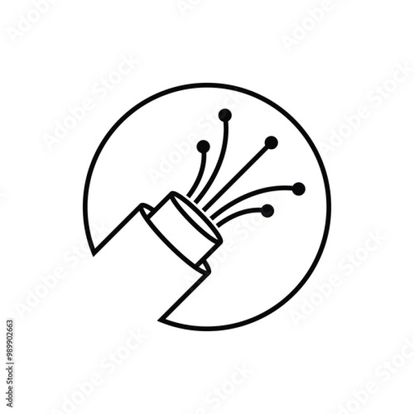 Obraz fiber optic icon vector with simple design