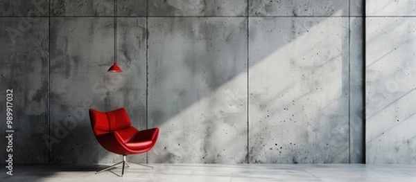 Fototapeta Sitting Area In A Loft At Concrete Wall