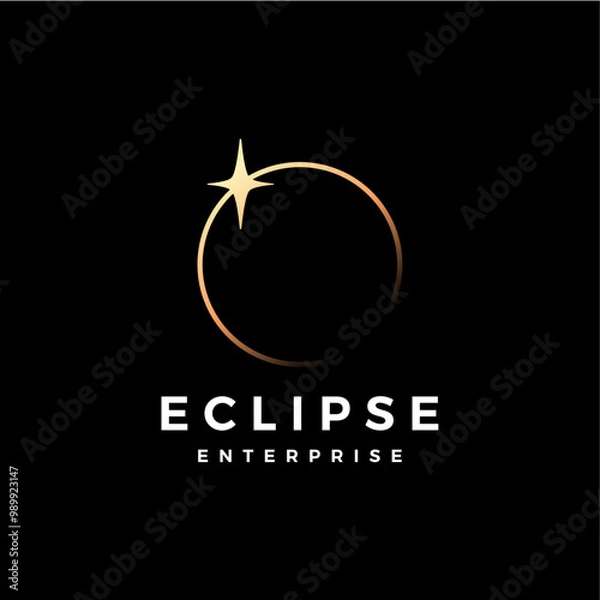 Fototapeta moon eclipse logo vector icon illustration