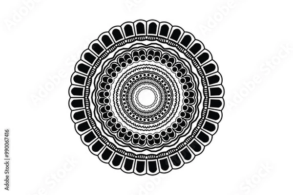 Fototapeta Unique Round Mandala Vector Design Black and White