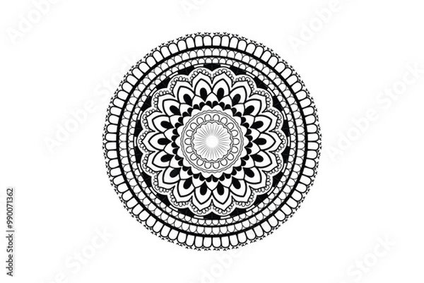 Fototapeta Unique Round Mandala Vector Design black and white