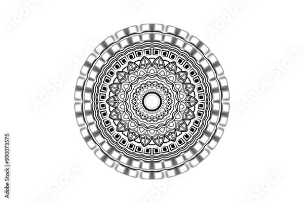 Fototapeta Unique Round Mandala Vector Design Black and White
