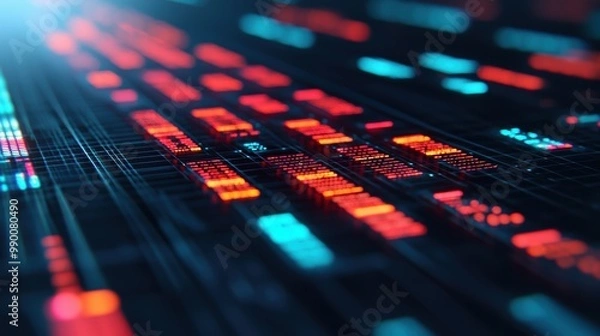 Fototapeta Abstract Data Visualization with Bright Color Patterns