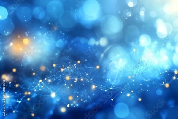 Fototapeta Abstract background blue color scheme filled network interconnected light