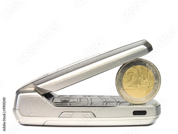 Obraz mobile phone and coin