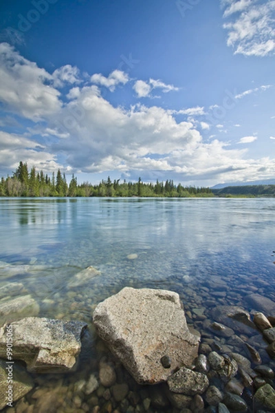 Fototapeta yukon river through whitehorse canada