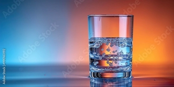 Fototapeta glass of water with ice