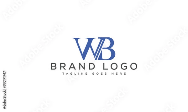 Fototapeta letter WB logo design vector template design for brand