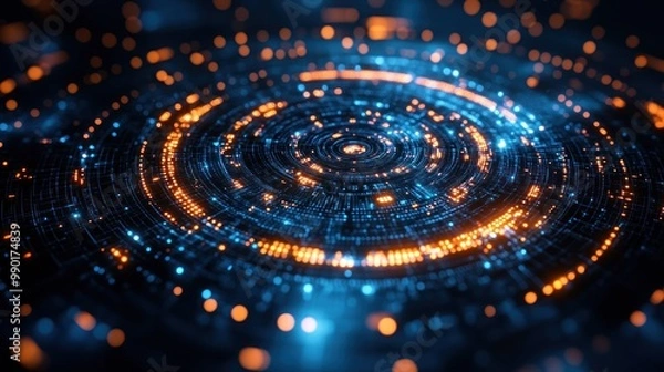 Fototapeta Abstract Digital Circle Pattern