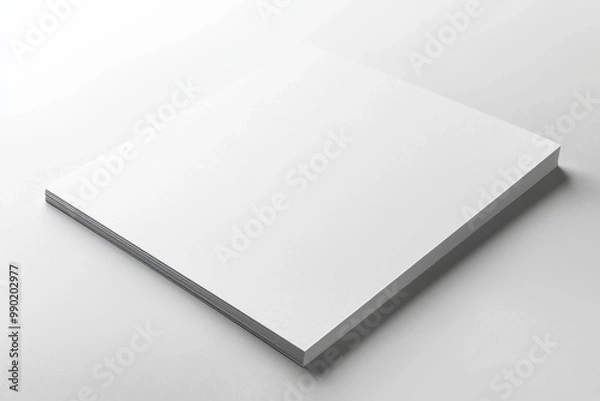 Fototapeta Paper A4 Mockup on White Background created with Generative AI