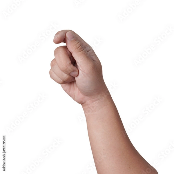 Obraz Hand of a person giving empty virtual card gesture, cut out isolated