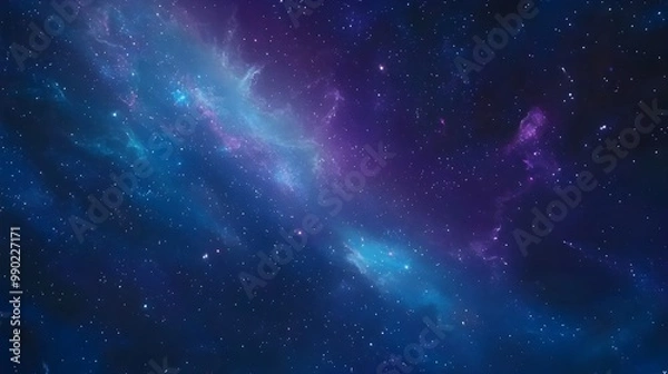 Obraz Vibrant Blue Starry Night Sky.