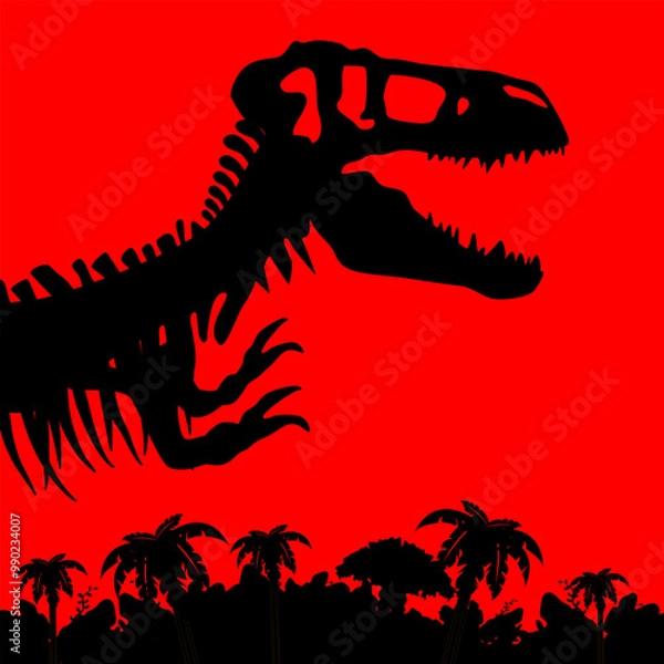 Fototapeta skull of massive carnivorous theropod that lived during the late Cretaceous period