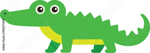Obraz cute crocodile sitting cartoon vector icon illustration 