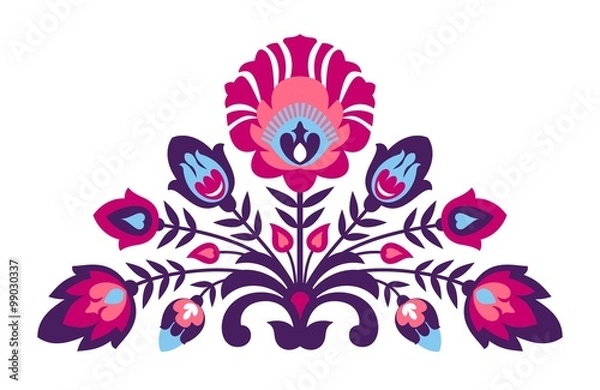 Obraz Folk papercut style flowers
