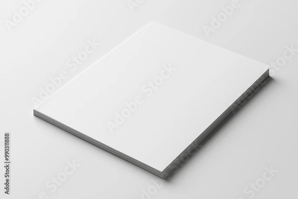 Fototapeta Paper A4 Mockup on White Background created with Generative AI
