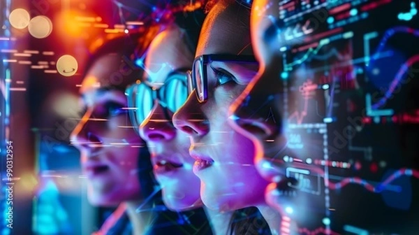 Fototapeta AI Driven Market Research and Facial Expression Analysis for Real Time Feedback and Optimization