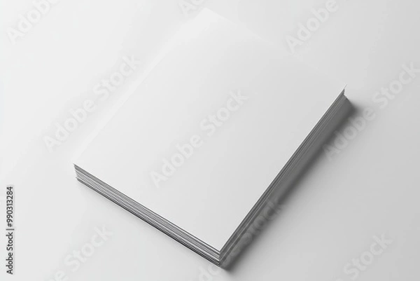 Fototapeta Paper A4 Mockup on White Background created with Generative AI