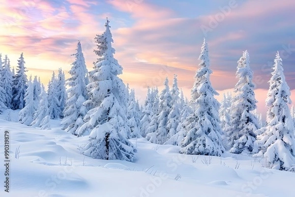 Fototapeta winter landscape with trees
