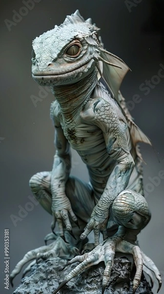 Fototapeta Fantasy Creature: A Detailed Lizard-Like Monster